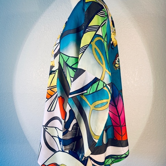 Johnny Was Intarsia Kaleidoscope Silk Blouse M NWT - Picture 3 of 7